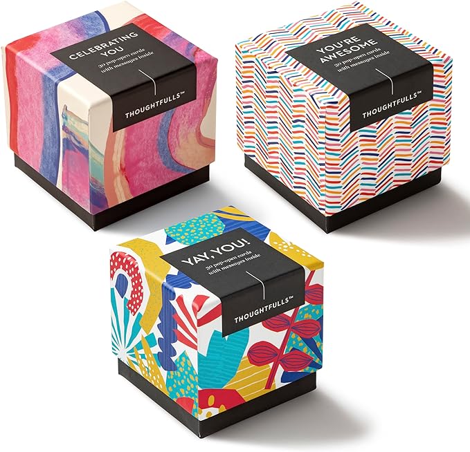 Compendium ThoughtFulls Pop-Open Cards — 3-Pack of Celebrating You, Yay, You!, You’re Awesome — 90 Pop-Open Cards, Each with a Different Message Inside