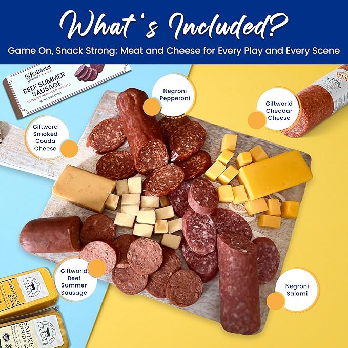 Charcuterie Food Items, Meat and Cheese Gift Basket Bundle – Salami, Summer Sausage - Charcuterie Board Food Gifts for Men - Father's Day, Mother's Day, Easter, House Warming, Care Package, Thanksgiving and Christmas Gifts