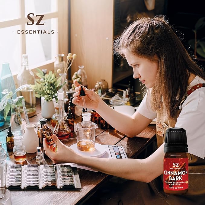 Cinnamon Bark Essential Oil –Vietnamese– 100% Pure & Undiluted – Warm, Rich Aroma with Sweet Undertones – Perfect for Diffuser, Aromatherapy & DIY Blends – Therapeutic Grade, Vegan (5mL)