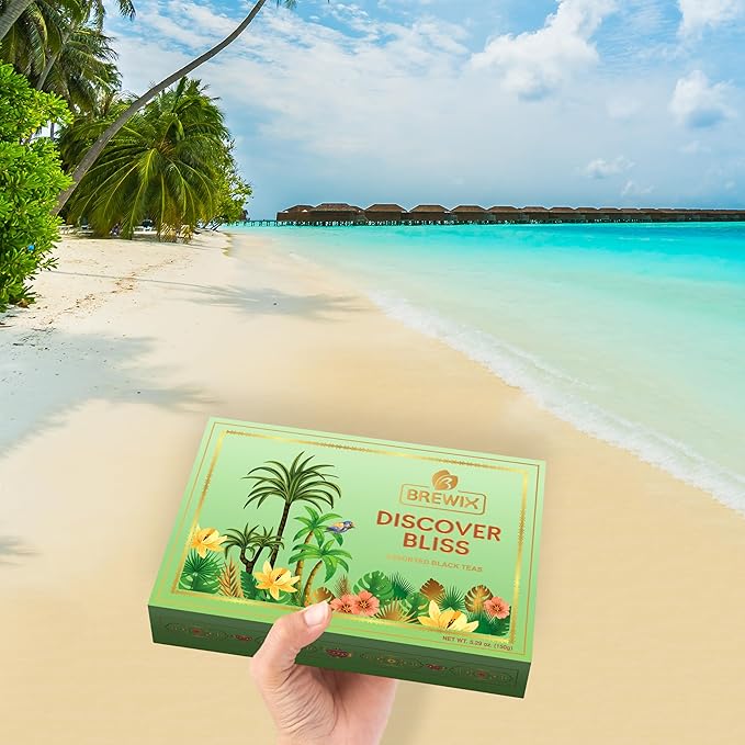 BREWIX, Discover Bliss Premium Assorted Tea Gift Set for Women (6 Premium Teas / 75+ Cup) | Tea Gift Sets For Tea Lover | Tin Caddy Presentation Box | Gifts for Her | Gifts for Women