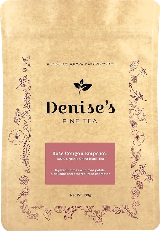 Denise's Fine Tea, USDA Organic, Rose Congou Emperor, China Black Tea, Loose Leaf (100g)