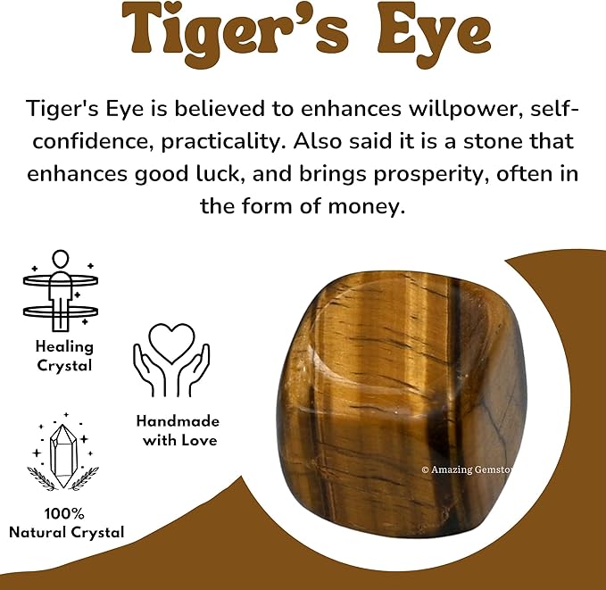 Amazing Gemstone Tiger Eye Crystals and Healing Stones Tumbled - 1000+ Carats Tiger Eye Stone, Natural Healing Stones for Energy Balance, Stress Relief - Polished Gems Rocks