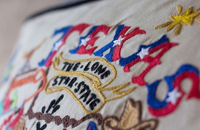 Catstudio Texas Embroidered Decorative Throw Pillow