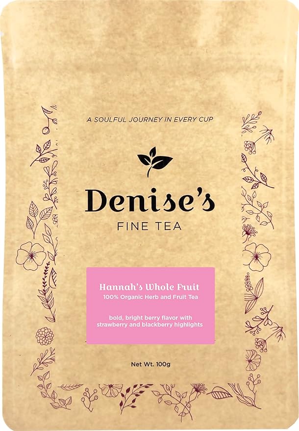 Denise's Fine Tea, USDA Organic, Lady Hannah's Whole Fruit, Herb and Fruit Tea, Caffeine-Free, Loose Leaf (100g)