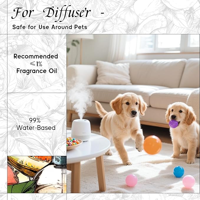 HIQILI Love of Water Diffuser Oil for Aromatherapy, Inspired by Kenz. o's L'Eau, Water or Waterless Difffuser, Wool Dryer Balls - 0.34 Fl Oz