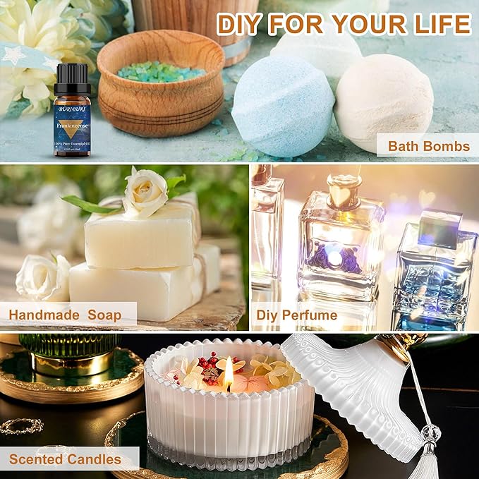 BURIBURI Frankincense Essential Oil 100% Pure, Undiluted, Natural, Organic Aromatherapy Frankincense Fragrance Oils 10ML