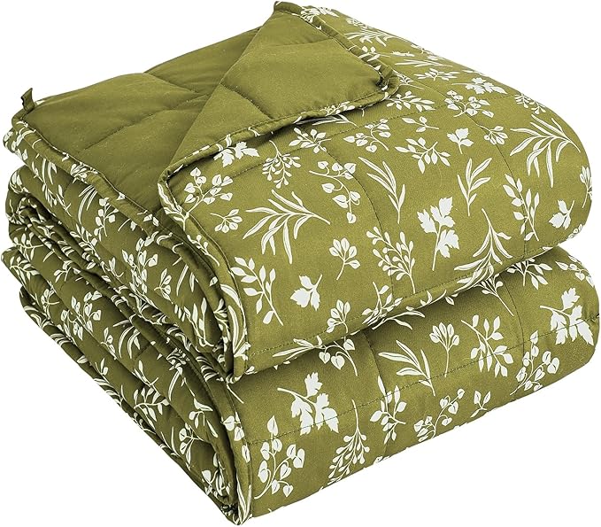 25 lbs weighted blanket Queen Size for Adults (60”x 80”, Sage) Cooling Heavy Blanket for Sleeping Perfect for 240-260 lbs, Winter Thick Breathable Blanket with Premium Glass Bead, Machine Washable