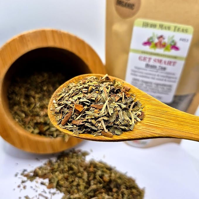 Brain & Memory Tea – With Ginkgo, Gotu Kola & Chaga – Supports focus, memory & clarity – Organic, caffeine-free tea for students, professionals & seniors – Formulated by Khabir Southwick