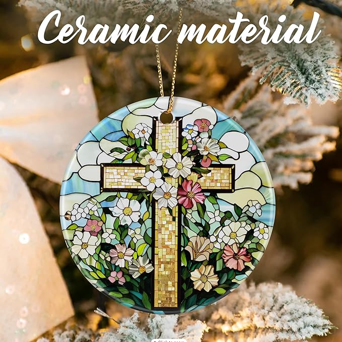 Christian Cross Ornaments, Christmas Ornaments: Christmas Tree Decorations, Easter Faith Cross Decor, Stocking Stuffers, Gift Ideas, Xmas Gift, Religious Gifts & Christian Gifts