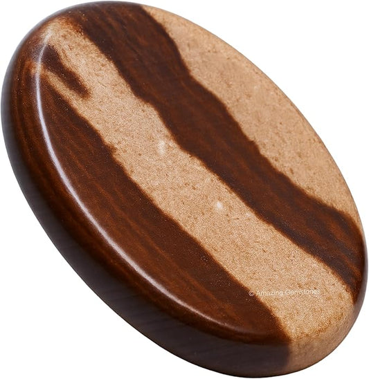 Amazing Gemstone Narmada Shiva Lingam Worry Stone, Healing Crystals - Piedra Crystal Fidget for Gift, Meditation, Calming, Relaxation, Stress Relief