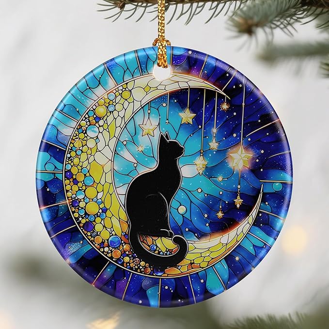 Black Cat Ornaments, Christmas Ornaments: Christmas Tree Decorations, Holiday Decor, Stocking Stuffers, Gift Ideas, Xmas Gift, Pet Lover Gifts & Gifts for Cat Lover