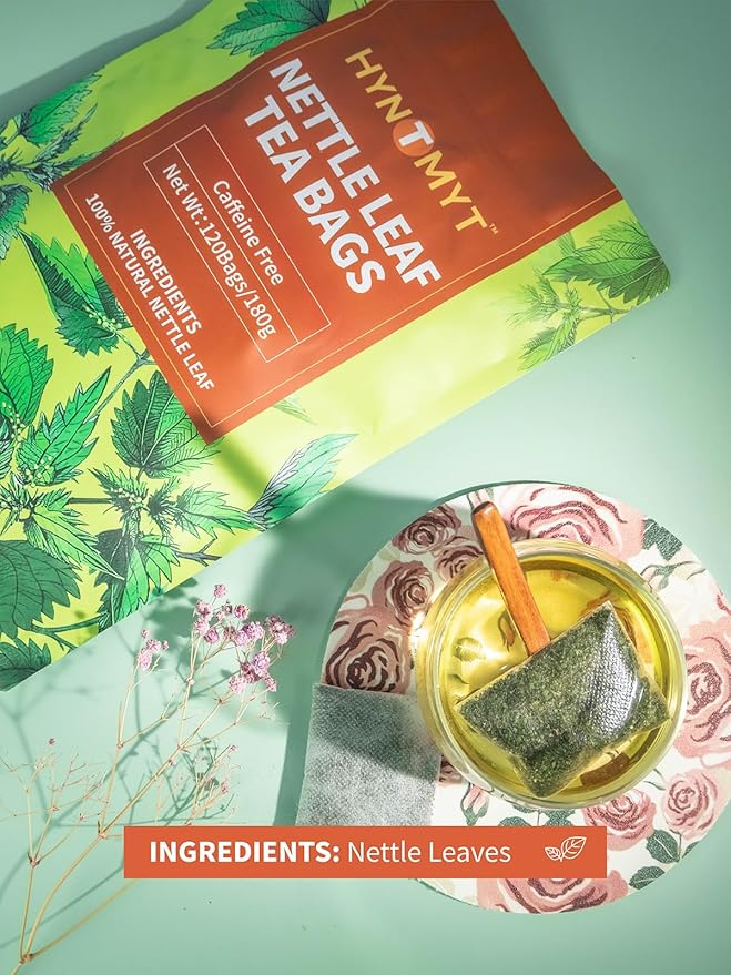 HYNTMYT Nettle Leaf Tea Bags, Natural & Pure Stinging Nettle Leaf Tea, Earthy & Fresh Flavor, Caffeine Free, 120 Count