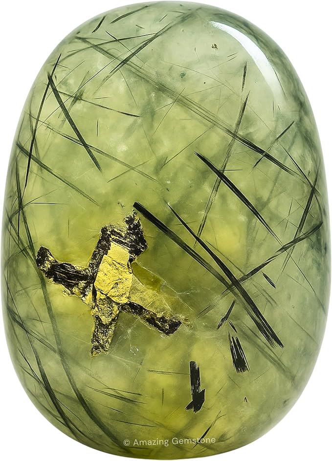 Amazing Gemstone Prehnite Crystals and Healing Stones Tumbled - 1 oz Prehnite Stone Gem Stones, Natural Healing Stones for Energy Balance, Stress Relief - Premium Polished Gems Rocks for Meditation