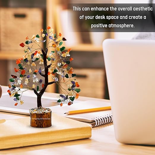 Amazing Gemstone Crystals and Healing Stones Birthday Gifts for Women - Multi Chakra Crystal Tree of Life Home Decor Stocking Stuffers, Bookshelf, Room, Meditation Gift Mom, Unique Birthday Gifts