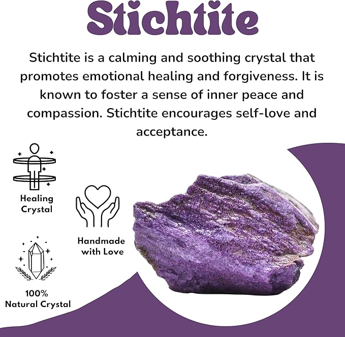 Amazing Gemstone 2 Pieces Stichtite Raw Crystals and Healing Stones, Natural Rocks for Tumbling and DIY Raw Stones and Crystals