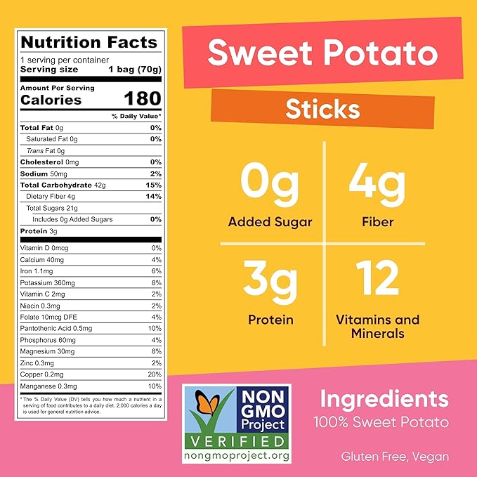 Yammy Dried Fruit Snack (Variety 9-Pack) - No Sugar Added 1 Ingredient Healthy Snacks for Adults & Kids - Sweet Potato Sticks, Freeze Dry Mango & Dragon Fruit Chips - Gluten Free Vegan Individual Packs