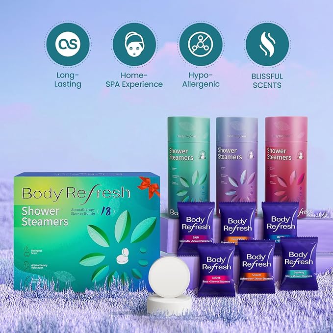 Shower Steamers Aromatherapy - Birthday Gifts for Women, 18 Pack Shower Bombs with Essential Oils, Self Care Gifts for Women, Mom, Womens Christmas Gifts, Stocking Stuffers for Adults Women Men Teens