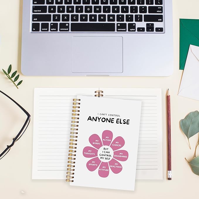 BearCake Notebook Journal, Blue Floral Notebook for Women,Journal for Women, Aesthetic Office Supplies Hardcover Spiral Notebook 5.5x8.3 641