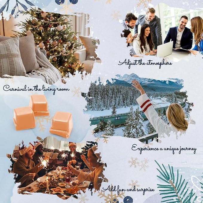 Christmas Wax Melts,Scented Soy Wax Cubes Set for Wax Warmer-Christmas Cake, Eggnog,Candy Canes, Gingerbread, Mistletoe, Christmas Pudding, Hot Chocolate, and Vanilla Sugar Cookies, 8x2.5oz