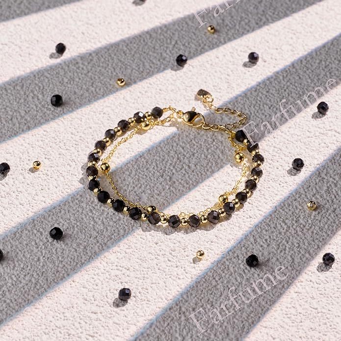 Farfume Crystal Bracelet Beaded Bracelets for Women 4mm Natural Stone Beads Gemstone Handmade Anxiety Jewelry Gifts