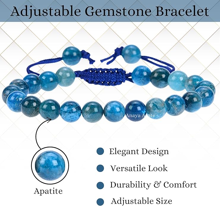 Energy Protection Crystal Handmade Adjustable Bead Bracelet Perfect for Men, Women’s Gift - Gemstone Healing Stretch Bracelet Pulsera Para Hombre Mujer Stocking Stuffer