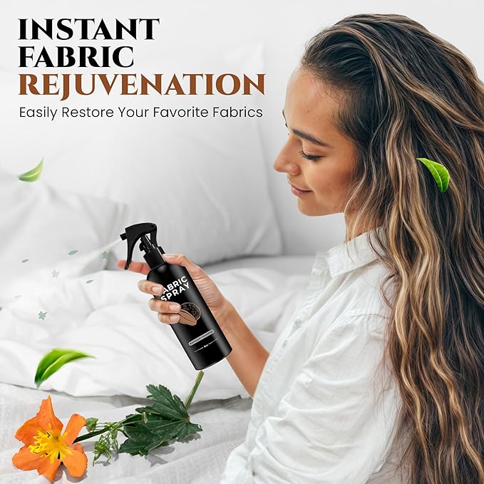 605Products Linen & Fabric Spray - Home Fragrance Freshener for Bedding & Laundry, Natural Deodorizer with Essential Oils - Mahogany Teakwood (10oz)