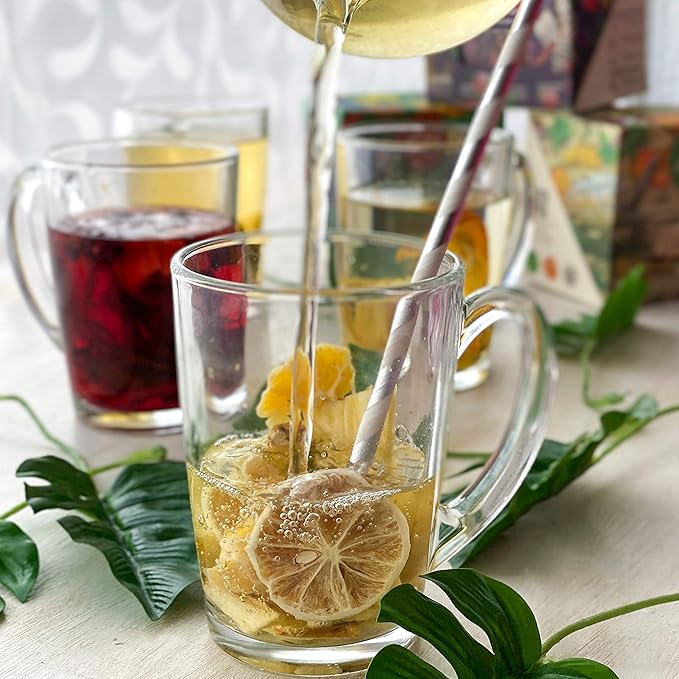 Alibú Dried Fruit Tea Infusions - Fantasia - Pineapple, Lemon, Ginger, Tangerine - Dried Fruit Drink – Vegan, Gluten Free, 100% Natural, Caffeine Free - Box of 2.12 oz (Fantasia)