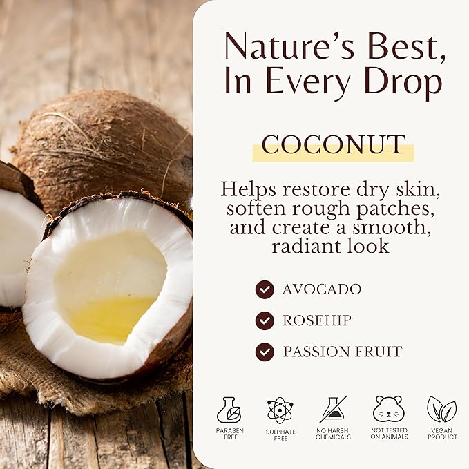 Tropical Coconut Massage Oil for Massage Therapy, Soothing Romantic Massage Oil for Relaxing, Skin Moisturizing & Hydrating, 8 fl oz