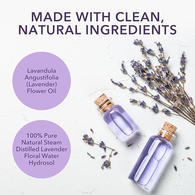 Laki Naturals Lavender Sleep Mist (2.7oz) | Hydrosol Body Spray w/Essential Oil | Natural Sleep Aid to Relax, Soothe and Calm The Mind & Senses