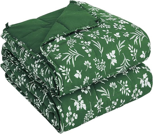25 lbs weighted blanket Queen Size for Adults (60”x 80”, Forest) Cooling Heavy Blanket for Sleeping Perfect for 240-260 lbs, Winter Thick Breathable Blanket with Premium Glass Bead, Machine Washable