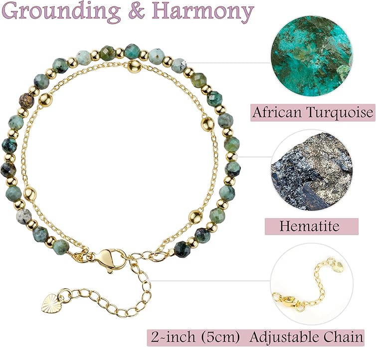 Farfume Crystal Bracelet Beaded Bracelets for Women 4mm Natural Stone Beads Gemstone Handmade Anxiety Jewelry Gifts