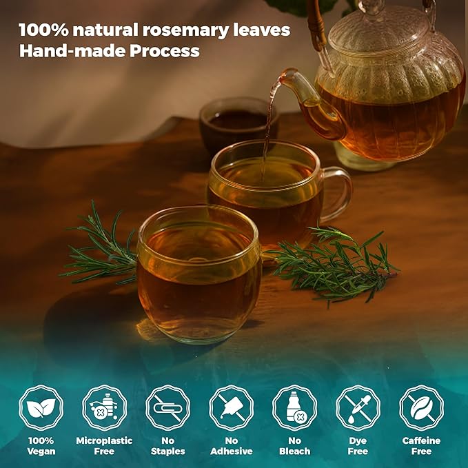 Lavitali, Rosemary Leaves Tea Bags | 120 bags, 100% Pure Herbal Tea | Caffeine-Free, No Sugar, Eco-Friendly Filter Bags | Daily Natural Botanical, Hot or Iced Herbal Infusion
