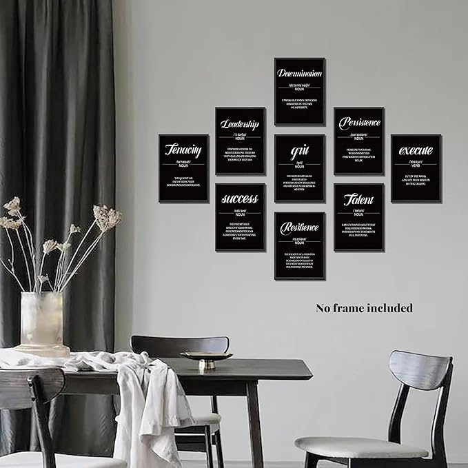 9 Pieces Motivational Wall Decor Poster Prints for Classroom - Unframed Inspirational Sayings Wall Art, Daily Positive Affirmations for Office Classroom Bedroom Dorm or Teen Room Decor 8x10 inch