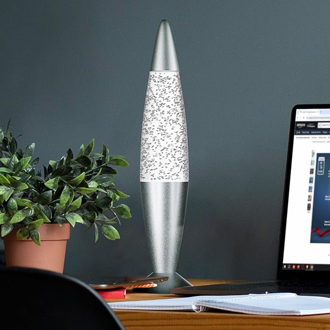 Jambo 16-Inch Silver Star Glitter Lamp I Beautiful Liquid Lamp I Entertaining for Adults and Kids I Perfect Holiday Gift