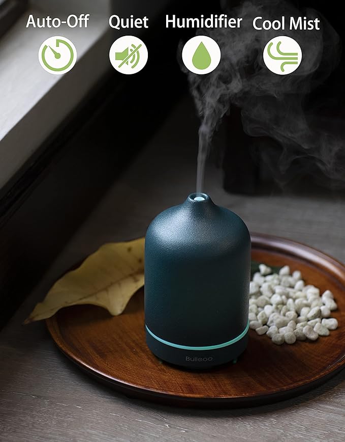 Essential Oil Diffuser,Nature Ceramic Diffuser,Stone Ultrasonic Essential Oil Diffuser for Aromatherapy (Blue)