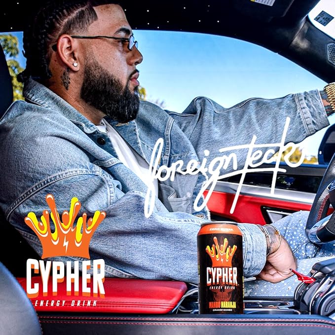 Cypher Sugar Free Energy Drink, Orange Mango – Non-Carbonated & Low Calorie Juice Energy Drink for Lasting Stamina & Focus with 260mg Caffeine, 3g Whey Protein, & 5 Amino Acids (12) 16oz Cans
