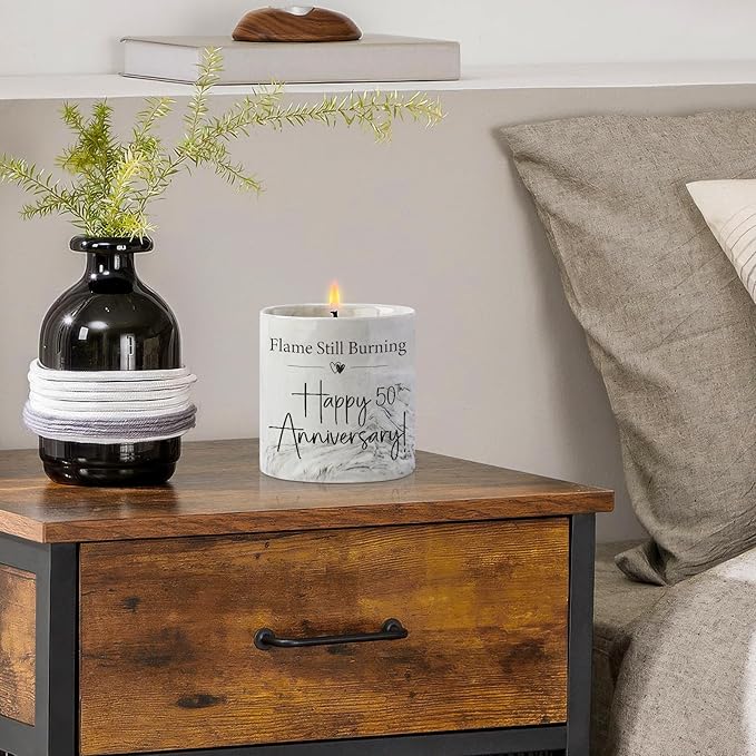 50th Anniversary Candle - 50th Wedding Anniversary Present for Couple & Parents, 50 Year Aniversario Gifts for Men, Women, Wife,Husband - 6 Oz Lavender Candle