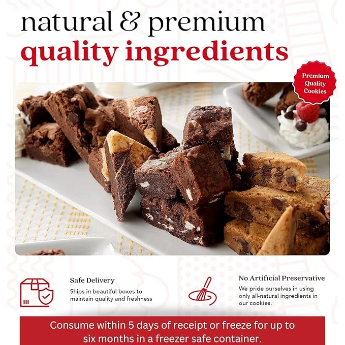 David's Cookies Assorted Brownies in Carton Box | Enjoy Our Delicious, Great for Sharing Freshly-Baked Assorted Brownie Snacks While Bonding With Friends And Family - Single Pack