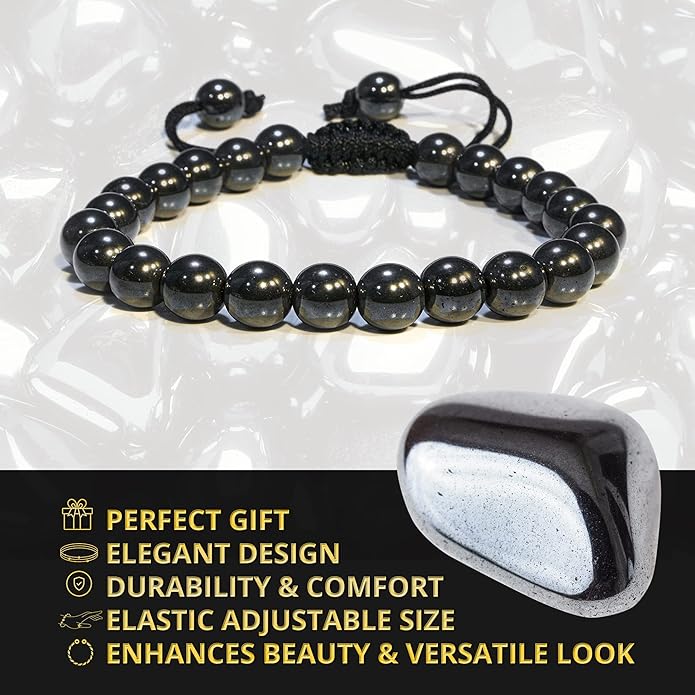 Energy Protection Crystal Handmade Adjustable Bead Bracelet Perfect for Men, Women’s Gift - Gemstone Healing Stretch Bracelet Pulsera Para Hombre Mujer Stocking Stuffer