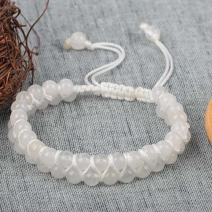 MASSIVE BEADS Double Layer Natural Chakra Healing Power Crystals Macrame Bracelet Yoga Stone Beads Gemstone Meditation Relax Anxiety Bangle for Unisex Women Men