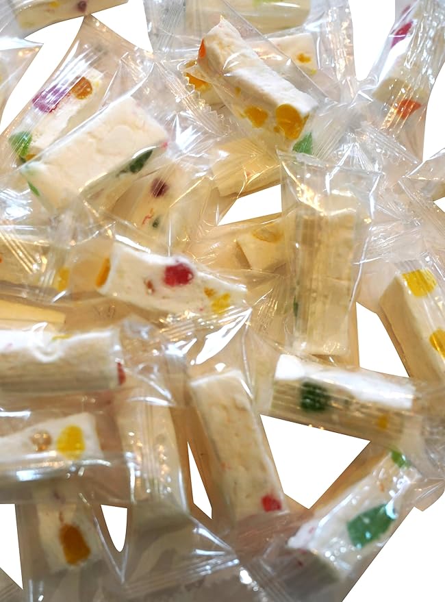 Jube Nougats - 1 lb of Individually Wrapped Fresh Pieces of Soft Nougats with Fruit Flavored Jujubes