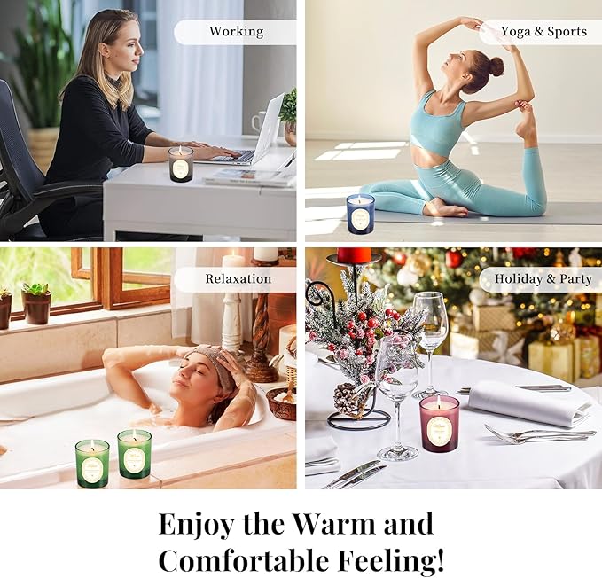 KONNI Scented Candles,Aromatherapy Candle, 7.4oz Natural Soy Wax Jar Candles, 40 Hour Burn Time, Home Scented Gift for Women & Men Christmas Birthday Mom Friends（French Pear）