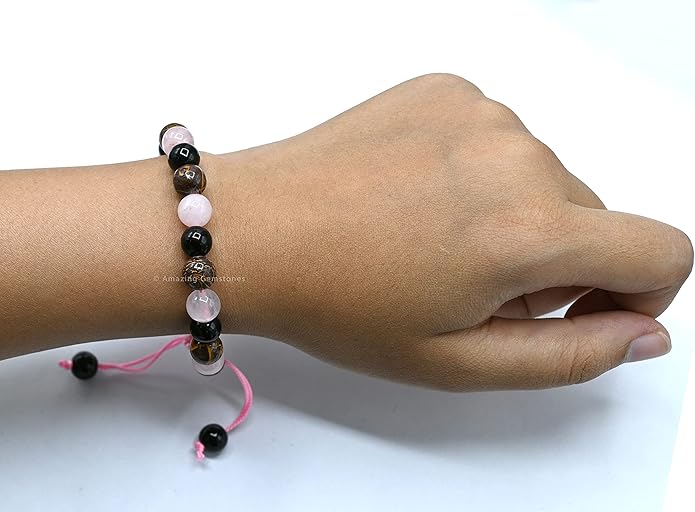Natural Healing Crystal Bracelet for Women - Mens Bracelet Energy Balancing Gemstones Set - Adjustable Stone Bead Bracelet for Men and Women - Chakra Crystal Therapy Accessory, Meditation