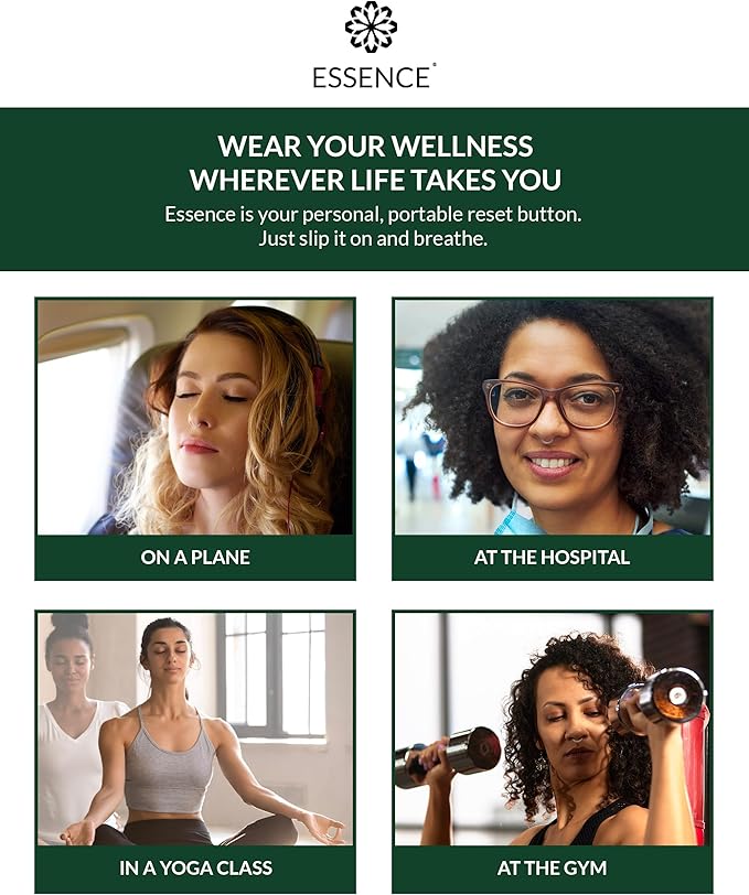 Essence Wearable Aromatherapy Nasal Diffuser – Eucalyptus Essential Oil Nose Ring Silicone Inhaler for Stress & Mood Support - Made in USA & Travel-Friendly