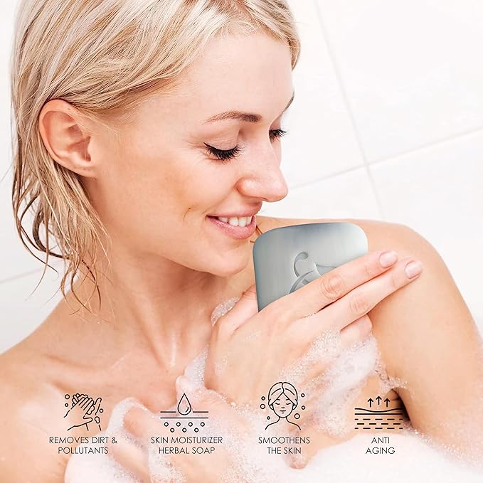 HERBOGANIC Lavender Herbal Soap | Pack of 6 of 5oz soap Bar | Ideal for Men and Women, Soothing and Nourishing Soap for Moisturization