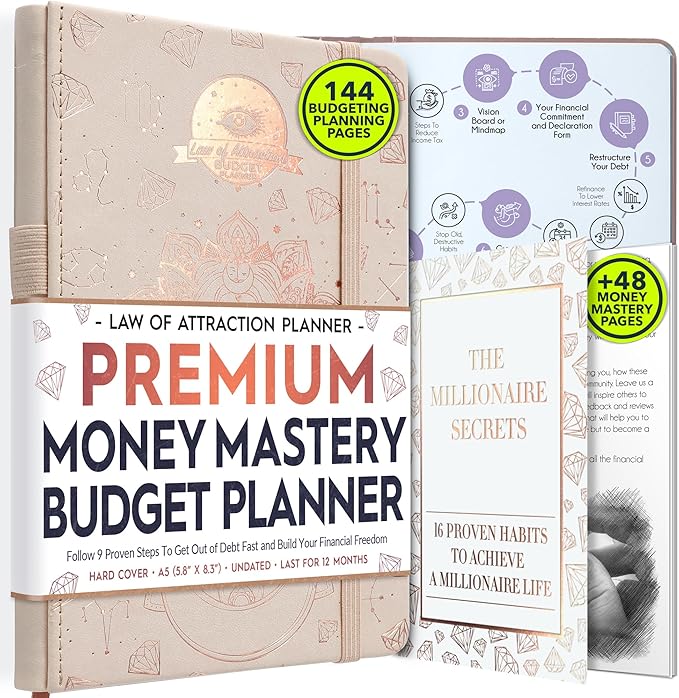 Budget Planner and Monthly Bill Organizer - Finance Planner, 12-Month Journey to Financial Freedom | Bill Payment Tracker Monthly Organizer, Money Saving & Expense Tracker | Undated Budgeting Journal