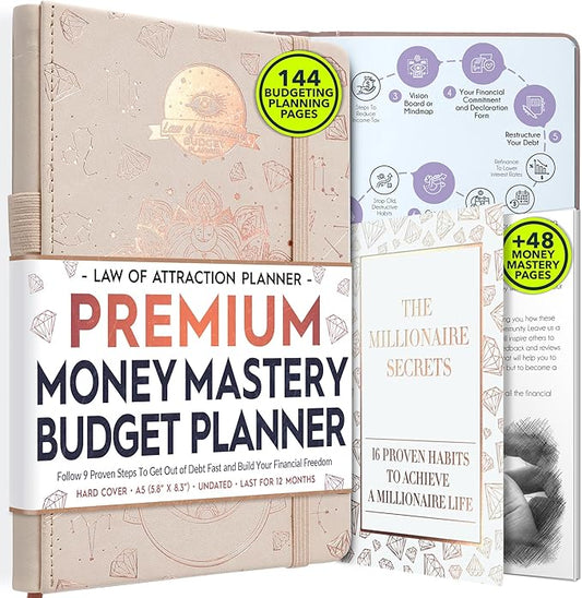 Budget Planner and Monthly Bill Organizer - Finance Planner, 12-Month Journey to Financial Freedom | Bill Payment Tracker Monthly Organizer, Money Saving & Expense Tracker | Undated Budgeting Journal