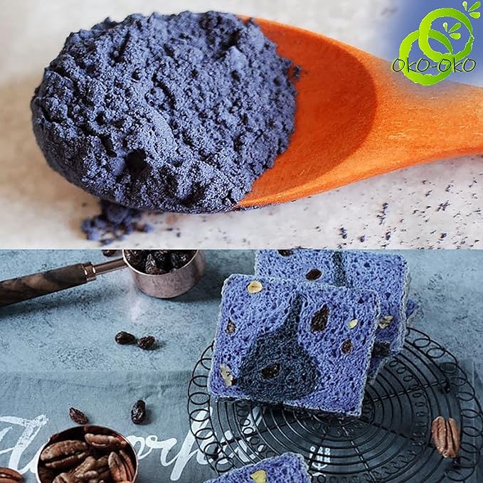 Blue Matcha Butterfly Pea Powder 4 Oz | OkO-OkO - Premium - 100% Natural from flowers of Ternatea Thailand No additives - infusion, Blue Herbal tea, Organic Vegan food coloring, cocktail, meal, baking