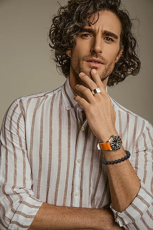 AD Beads Handmade Gemstone Stretch Elastic Bracelet Crystal Healing Reiki Nature's Beauty and Spiritual Essence Unisex (6mm, Black Lava (Warmth Generator))