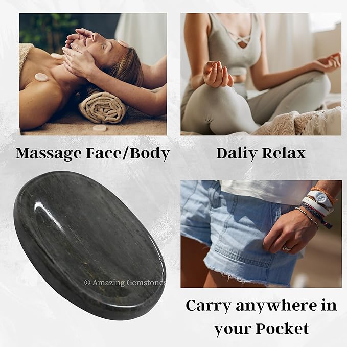 Amazing Gemstone Blue Aventurine Worry Stone Crystals and Healing Stones - Worry Stones for Stress Relief Gifts - Piedra Crystal Fidget for Meditation - Unique Stocking Stuffers and Birthday Gifts